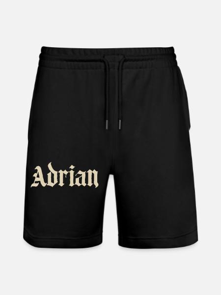 Adrian Gothic Lettering - Stanley/Stella Trainer Unisex Organic Jogging Shorts - black