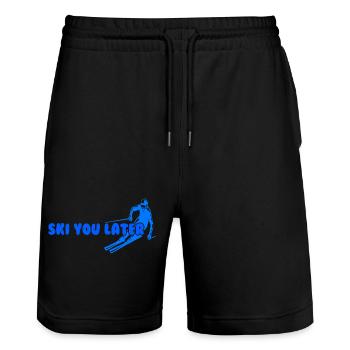Ski you later Lustiger Spruch Wortspiel - Stanley/Stella Unisex Bio Joggingshorts Trainer  - Schwarz - Vorne - Nik (191cm) & Marisol (170cm)