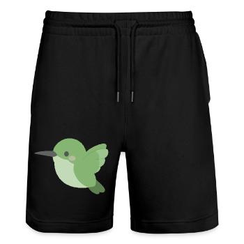 Colibri Vert Minimal - Short de jogging bio TRAINER Stanley/Stella unisexe - noir - Devant - Nik (191cm) & Marisol (170cm)