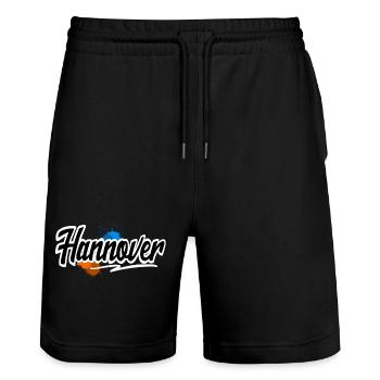 Hannover - Stanley/Stella Unisex Bio Joggingshorts Trainer  - Schwarz - Vorne - Nik (191cm) & Marisol (170cm)