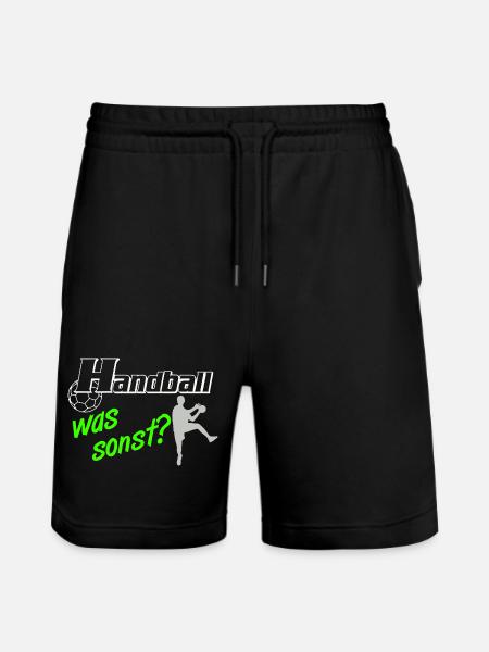Handball Was Sonst Silhouetten - Stanley/Stella Unisex Bio Joggingshorts Trainer  - Schwarz