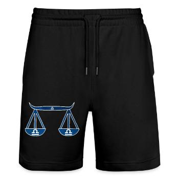 Waage und das Universum - Stanley/Stella Unisex Bio Joggingshorts Trainer  - Schwarz - Vorne - Nik (191cm) & Marisol (170cm)