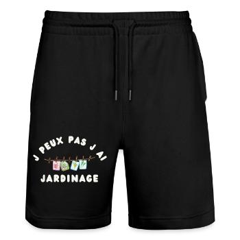 J peux pas j ai Jardinage - Short de jogging bio TRAINER Stanley/Stella unisexe - noir - Devant - Nik (191cm) & Marisol (170cm)