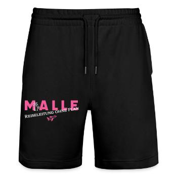 Malle Reiseleitung ohne Plan - Stanley/Stella Unisex Bio Joggingshorts Trainer  - Schwarz - Vorne - Nik (191cm) & Marisol (170cm)