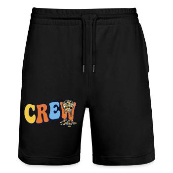 Retro Crew Disco Ball Party Team Cohesion - Stanley/Stella Trainer Unisex Organic Jogging Shorts - black - Front - Nik (191cm) & Marisol (170cm)