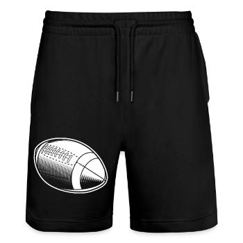 Ballon de football américain - Short de jogging bio TRAINER Stanley/Stella unisexe - noir - Devant - Nik (191cm) & Marisol (170cm)