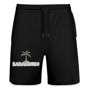 Sarakiniko as a holiday - Stanley/Stella Trainer Unisex Organic Jogging Shorts - black - Front - Nik (191cm) & Marisol (170cm)