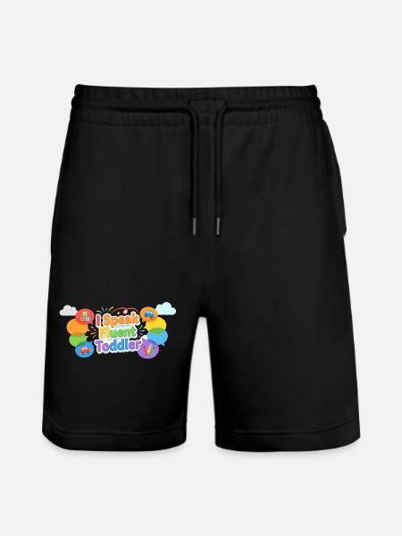 I Speak Fluent Toddler - Stanley/Stella Trainer Unisex Organic Jogging Shorts - black