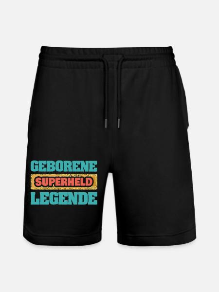 Legende Superheld - Stanley/Stella Unisex Bio Joggingshorts Trainer - Schwarz