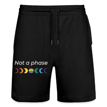 LGBTQ_-_Not_a_Phase - Stanley/Stella Unisex Bio Joggingshorts Trainer  - Schwarz - Vorne - Nik (191cm) & Marisol (170cm)