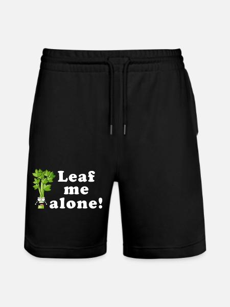 Leaf Me Alone Celery Pun Tee - Stanley/Stella Trainer Unisex Organic Jogging Shorts - black