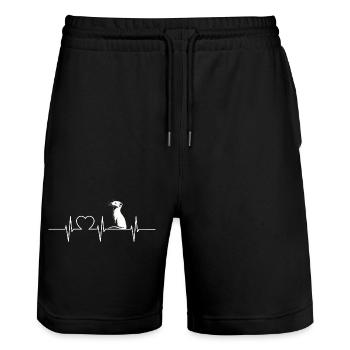 Nerze Nerz - Stanley/Stella Unisex Bio Joggingshorts Trainer  - Schwarz - Vorne - Nik (191cm) & Marisol (170cm)