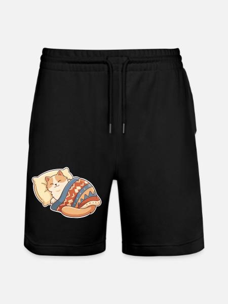 Le chat dort - Short de jogging bio TRAINER Stanley/Stella unisexe - noir
