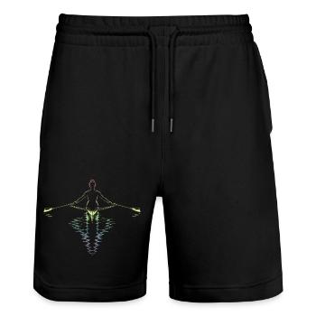 Aviron - Short de jogging bio TRAINER Stanley/Stella unisexe - noir - Devant - Nik (191cm) & Marisol (170cm)
