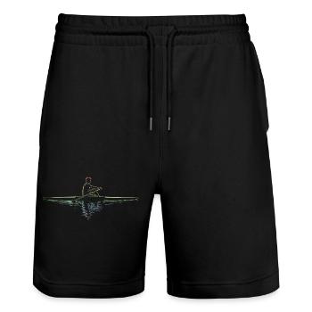 Ramer - Short de jogging bio TRAINER Stanley/Stella unisexe - noir - Devant - Nik (191cm) & Marisol (170cm)