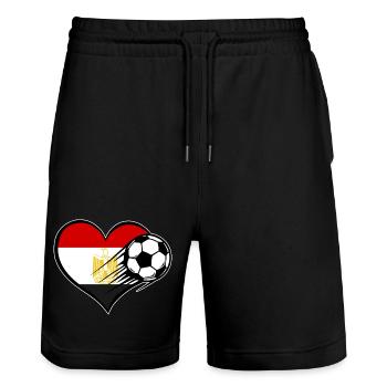 Ägypten Flagge Fußball mit Herz  - Stanley/Stella Unisex Bio Joggingshorts Trainer  - Schwarz - Vorne - Nik (191cm) & Marisol (170cm)