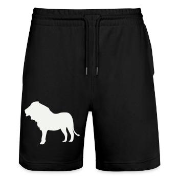 Lion Silhouette Moonlight - Stanley/Stella Trainer Unisex Organic Jogging Shorts - black - Front - Nik (191cm) & Marisol (170cm)