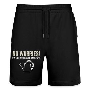 Garten Spruch Männer Frauen - Stanley/Stella Unisex Bio Joggingshorts Trainer  - Schwarz - Vorne - Nik (191cm) & Marisol (170cm)