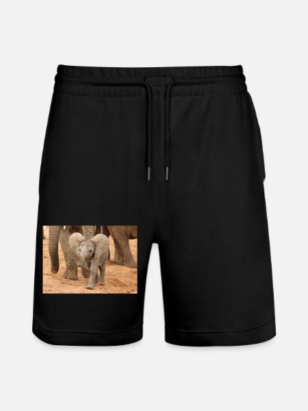Petit éléphant en Afrique - Short de jogging bio TRAINER Stanley/Stella unisexe - noir