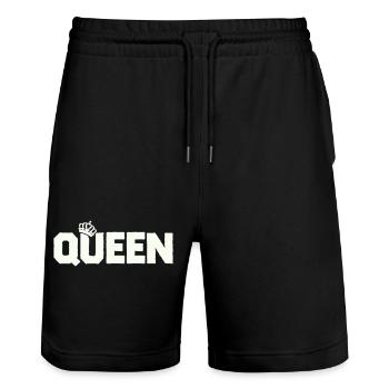 Bloc de fonts de la Couronne Reine - Short de jogging bio TRAINER Stanley/Stella unisexe - noir - Devant - Nik (191cm) & Marisol (170cm)