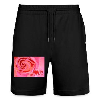 Rose Love Color Explosion Love - Short de jogging bio TRAINER Stanley/Stella unisexe - noir - Devant - Nik (191cm) & Marisol (170cm)
