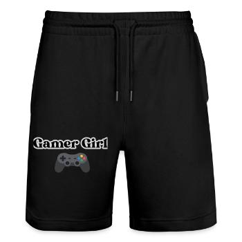 Gamer Girl - Stanley/Stella Trainer Unisex Organic Jogging Shorts - black - Front - Nik (191cm) & Marisol (170cm)