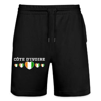 Ivory Coast Pride Cote D'Ivoire Heritage Elephant - Short de jogging bio TRAINER Stanley/Stella unisexe - noir - Devant - Nik (191cm) & Marisol (170cm)