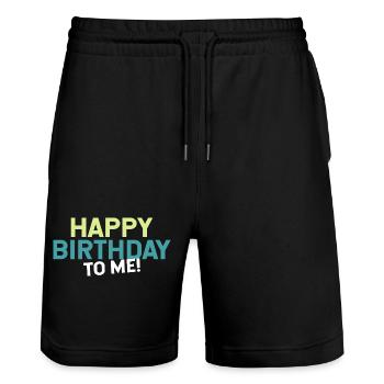 Geburtstag Geburtstagsspruch Happy Birthday - Stanley/Stella Unisex Bio Joggingshorts Trainer  - Schwarz - Vorne - Nik (191cm) & Marisol (170cm)