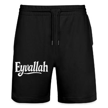 Eyallah Islam islamisch - Stanley/Stella Unisex Bio Joggingshorts Trainer  - Schwarz - Vorne - Nik (191cm) & Marisol (170cm)