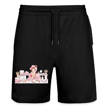 Rituel Spa Rose - soins beauté - Short de jogging bio TRAINER Stanley/Stella unisexe - noir - Devant - Nik (191cm) & Marisol (170cm)