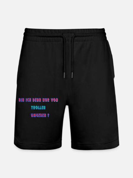 Bin_ich_denn - Stanley/Stella Unisex Bio Joggingshorts Trainer - Schwarz