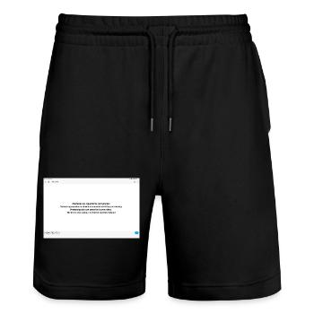 Balance gegen Alterung Zitatdesign - Stanley/Stella Unisex Bio Joggingshorts Trainer  - Schwarz - Vorne - Nik (191cm) & Marisol (170cm)