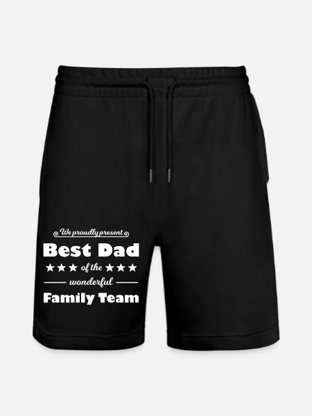 Bester Vater – Familienhelden - Stanley/Stella Unisex Bio Joggingshorts Trainer - Schwarz