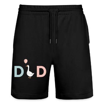Dad Duck Balloon - Stanley/Stella Trainer Unisex Organic Jogging Shorts - black - Front - Nik (191cm) & Marisol (170cm)