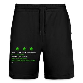 99 kleine Fehler in der Code-Programmiersoftware - Stanley/Stella Unisex Bio Joggingshorts Trainer  - Schwarz - Vorne - Nik (191cm) & Marisol (170cm)
