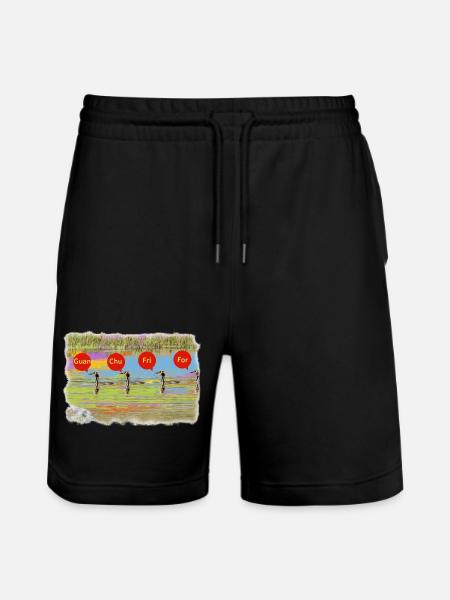 Grebes counting in a funny way - Stanley/Stella Trainer Unisex Organic Jogging Shorts - black