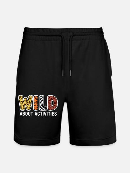 Wild about activities Animal patterns - Stanley/Stella Trainer Unisex Organic Jogging Shorts - black