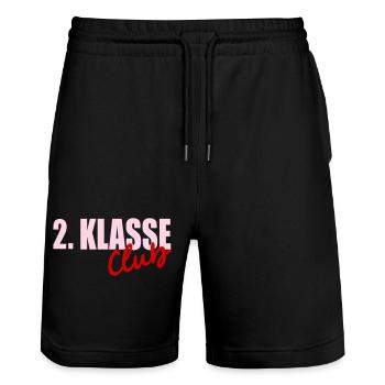 Grundschule 2. Klasse Club - Stanley/Stella Unisex Bio Joggingshorts Trainer  - Schwarz - Vorne - Nik (191cm) & Marisol (170cm)