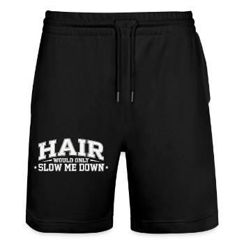 Hair Would Only Slow Me Down Funny Saying For - Stanley/Stella Trainer Unisex Organic Jogging Shorts - black - Front - Nik (191cm) & Marisol (170cm)