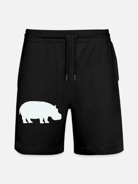Silhouette de l’hippopotame bleu - Short de jogging bio TRAINER Stanley/Stella unisexe - noir