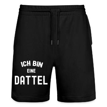 ICH BIN EINE DATTEL Karneval Kostüm Outfit Datteln - Stanley/Stella Unisex Bio Joggingshorts Trainer  - Schwarz - Vorne - Nik (191cm) & Marisol (170cm)