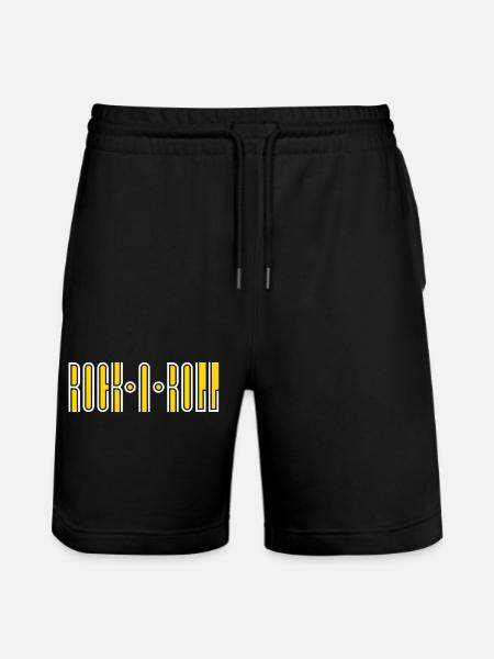 Rock'N'Roll Custom Typography Logo - Stanley/Stella Trainer Unisex Organic Jogging Shorts - black
