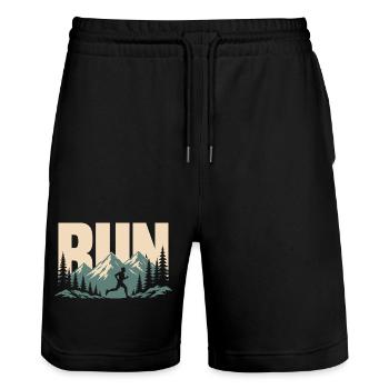 Trailrunning - Stanley/Stella Unisex Bio Joggingshorts Trainer  - Schwarz - Vorne - Nik (191cm) & Marisol (170cm)