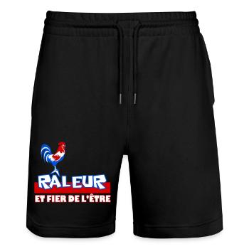 Râleur Fier de l’être Coq Logo - Short de jogging bio TRAINER Stanley/Stella unisexe - noir - Devant - Nik (191cm) & Marisol (170cm)