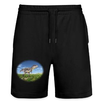 Tyrannotitan – Raubdinosaurier der Urzeit - Stanley/Stella Unisex Bio Joggingshorts Trainer  - Schwarz - Vorne - Nik (191cm) & Marisol (170cm)