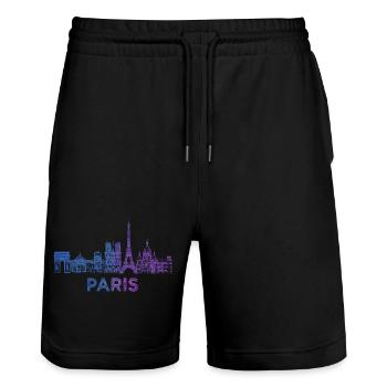 Croquis de la silhouette de Paris - Short de jogging bio TRAINER Stanley/Stella unisexe - noir - Devant - Nik (191cm) & Marisol (170cm)