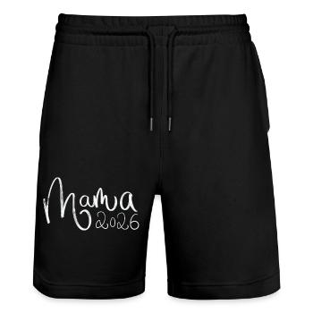 Mama 2026 - Stanley/Stella Unisex Bio Joggingshorts Trainer  - Schwarz - Vorne - Nik (191cm) & Marisol (170cm)