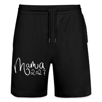 Mama 2027 - Stanley/Stella Unisex Bio Joggingshorts Trainer  - Schwarz - Vorne - Nik (191cm) & Marisol (170cm)