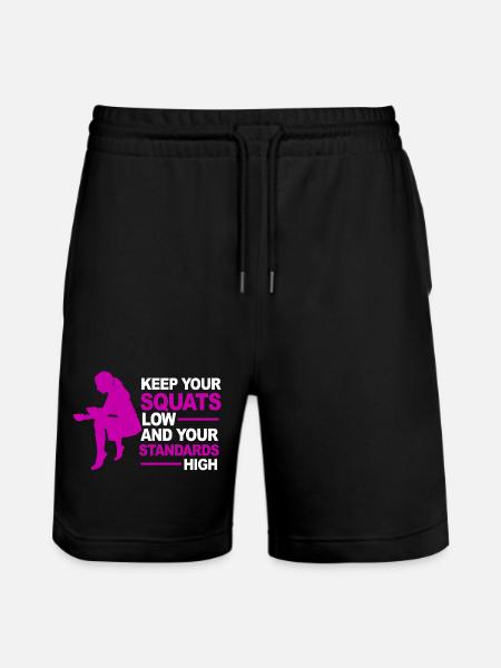 Squats Low Standards High - Stanley/Stella Trainer Unisex Organic Jogging Shorts - black
