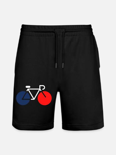 Bicycle white blue red - Stanley/Stella Trainer Unisex Organic Jogging Shorts - black